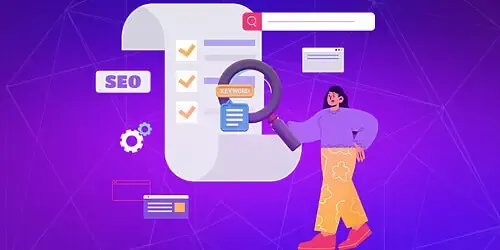 Một người dùng đang dùng kính lúp để kiểm tra thông tin trên màn hình laptop, thể hiện sự tìm kiếm kỹ lưỡng và xác minh