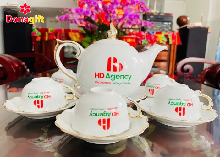 Bộ ấm trà cao cấp in logo doanh nghiệp
