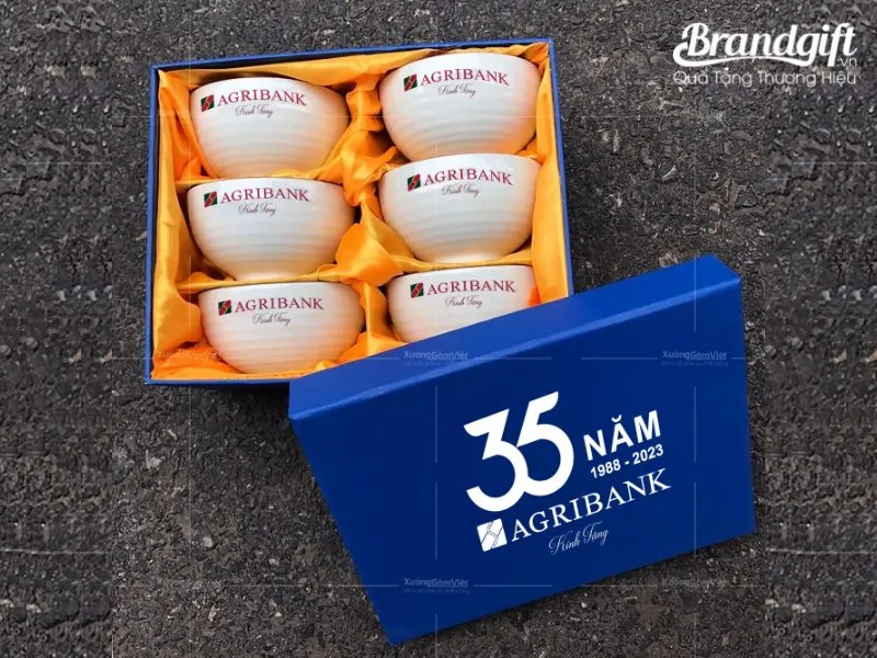 Bộ bát cơm in logo làm quà tặng ý nghĩa cho gia đình