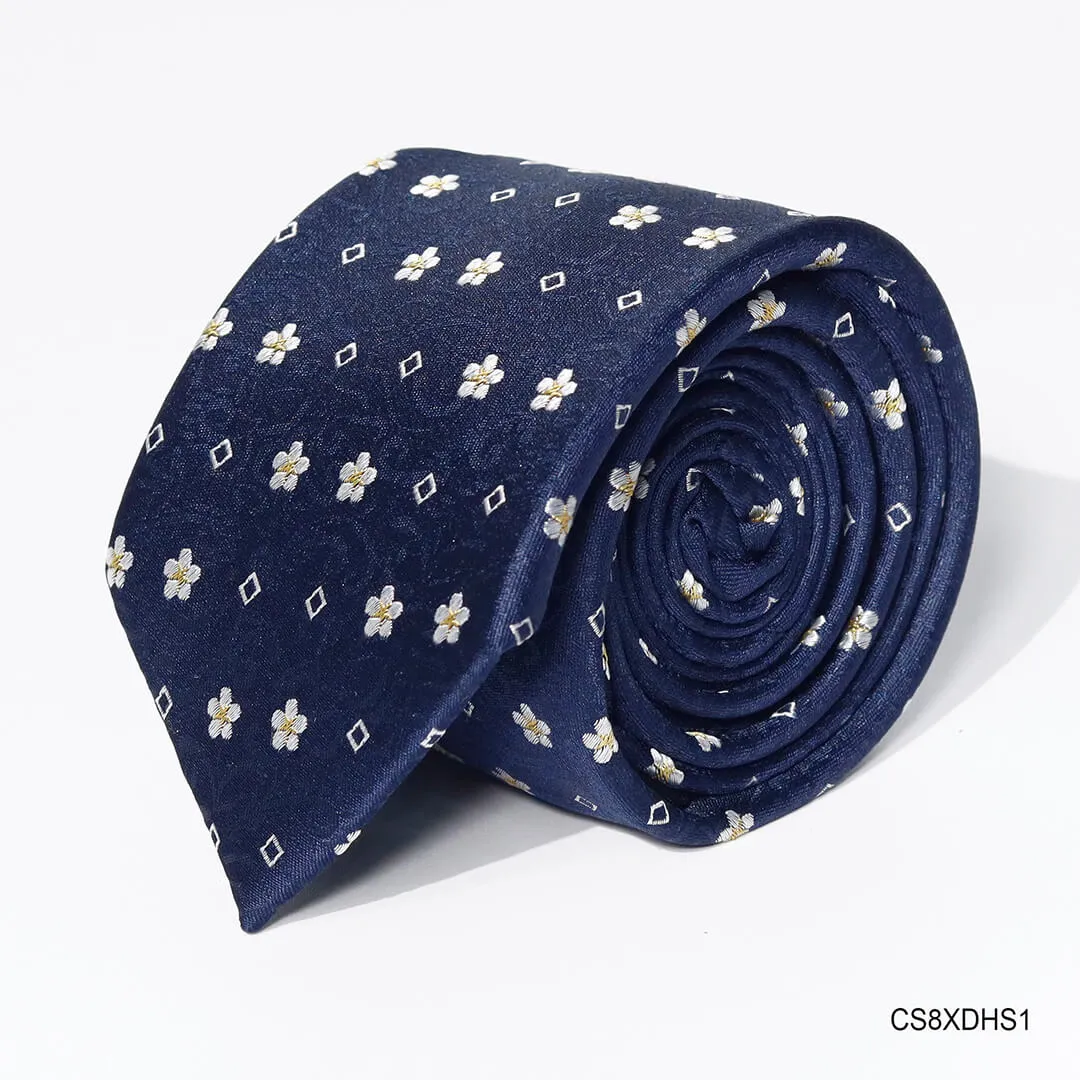 Cà vạt lụa tơ tằm Hoa mận bản Lam, một phần của quà tặng phong thủy cao cấp Lam Thủy