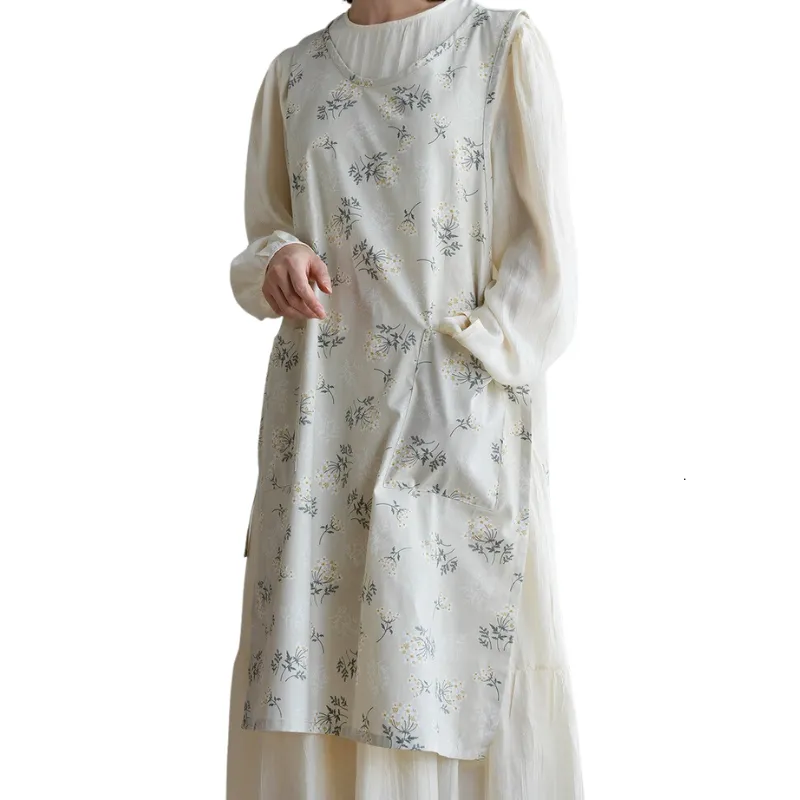 Tạp dề linen chống nước phong cách Nhật Bản, quà tặng mẹ yêu nấu nướng