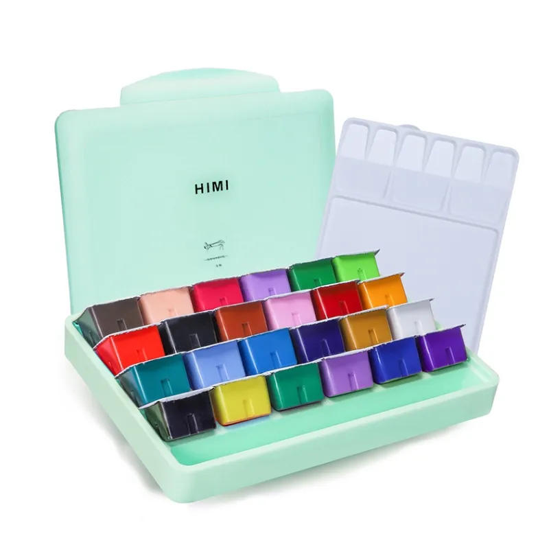 Màu dạng thạch Gouache Himi set, dụng cụ vẽ tranh chuyên nghiệp