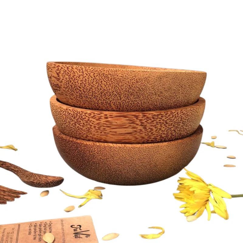 Tô chén gỗ dừa ăn cơm, dụng cụ bếp thân thiện với mẹ sống xanh