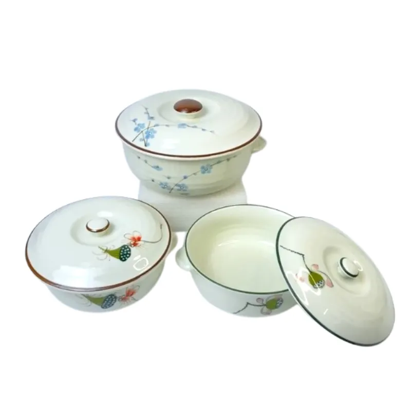 Thố sứ Bát Tràng men kem, sản phẩm thủ công tinh tế