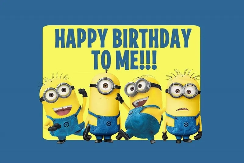 Một bức ảnh hài hước hoặc một chiếc bánh sinh nhật ngộ nghĩnh, đại diện cho những lời chúc hài hước