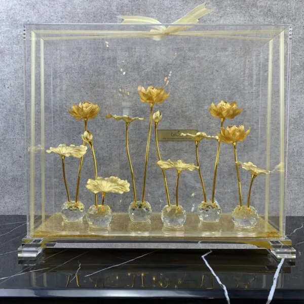 Hoa sen mạ vàng biểu tượng quốc hoa Việt Nam, lựa chọn quà tặng cao cấp cho đối tác