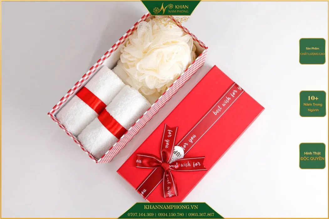 Khăn mix bông tắm làm quà tặng cho mẹ bầu