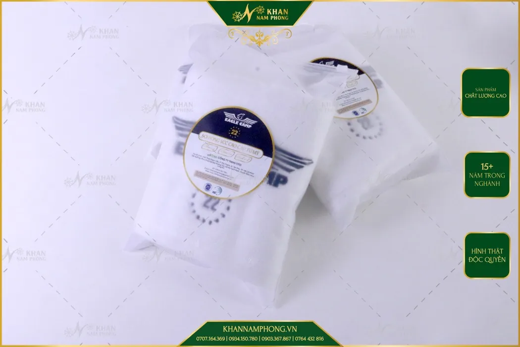 Khăn quà tặng cotton túi zip thêu logo theo yêu cầu