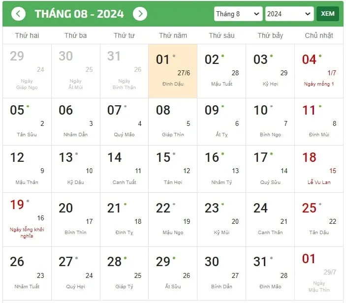 Lịch tháng 8, đánh dấu Ngày truyền thống Công an nhân dân 19/8, giúp người dân chuẩn bị lời chúc 19 8 ý nghĩa và các hoạt động kỷ niệm