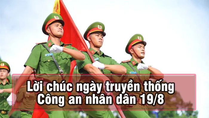 Nữ chiến sĩ công an với vẻ mặt kiên định, đại diện cho lời chúc sức khỏe và thành công cho lực lượng cán bộ công an