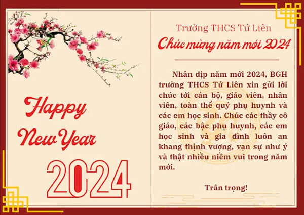 Thư chúc Tết phụ huynh