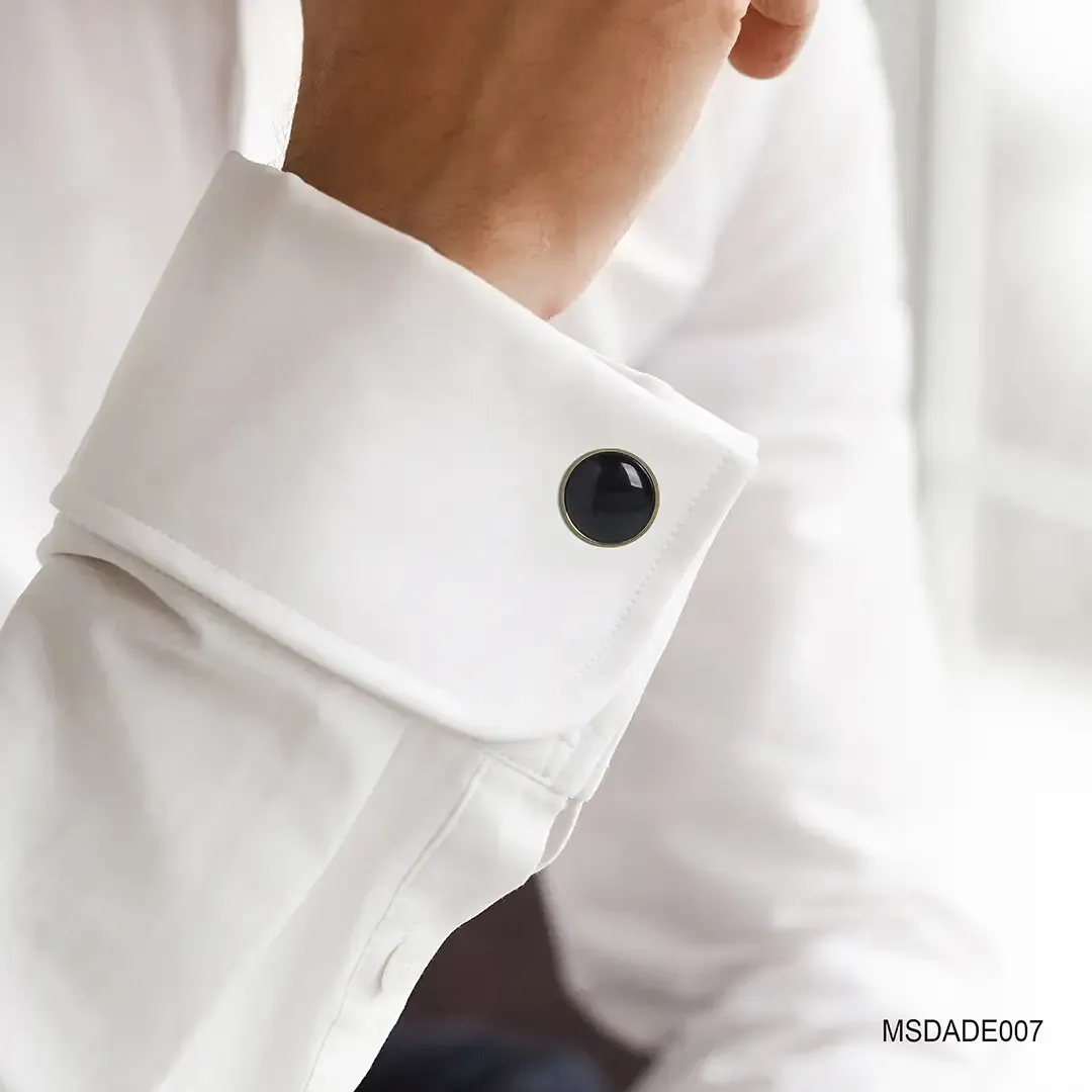 Khuy măng sét Thiên thạch đen, phụ kiện phong thủy cao cấp mang lại sự cân bằng