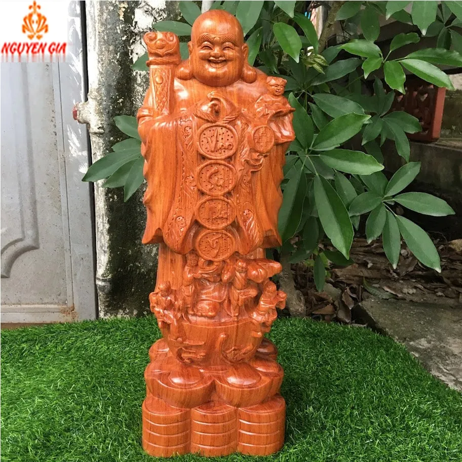Tượng Di Lặc gỗ - Quà tặng kèm lời chúc khai trương quán cà phê thịnh vượng