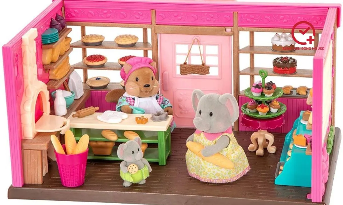 Bộ đồ chơi nhà bếp mini bằng gỗ, quà tặng nhập vai cho bé gái 1 tuổi rèn luyện khéo léo.