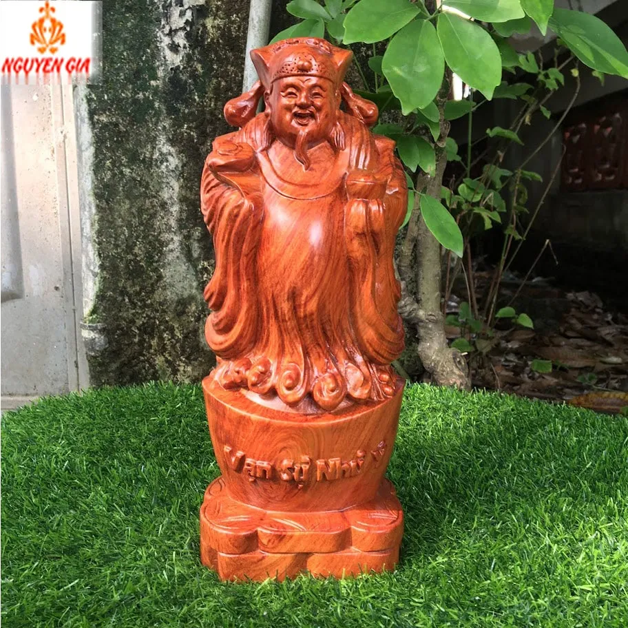 Tượng Thần Tài bằng gỗ hương, lời chúc khai trương quán cà phê thu hút khách hàng