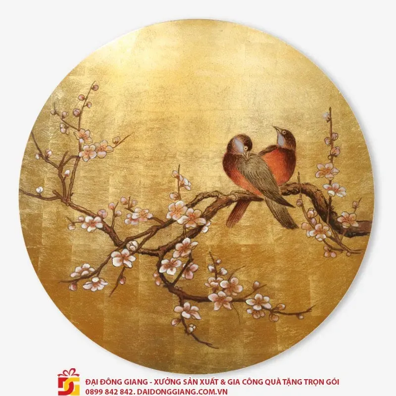 Bức tranh đôi uyên ương bằng sơn dầu, biểu tượng quà tặng đám hỏi thủy chung