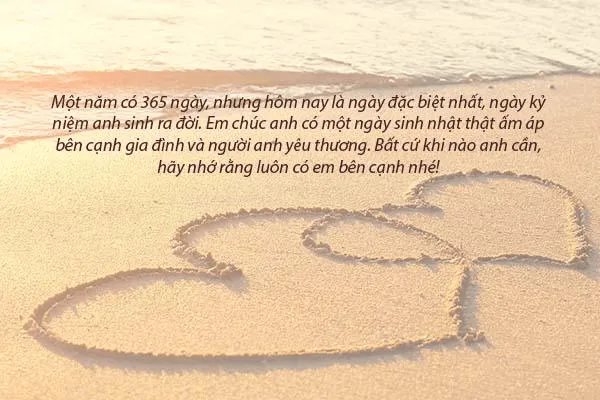 lời chúc mừng sn bạn trai