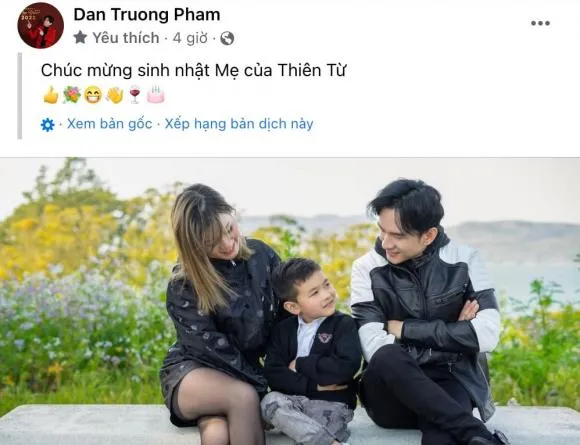 Gia đình Đan Trường Thủy Tiên Thiên Từ hạnh phúc trong lời chúc mừng sinh nhật trường