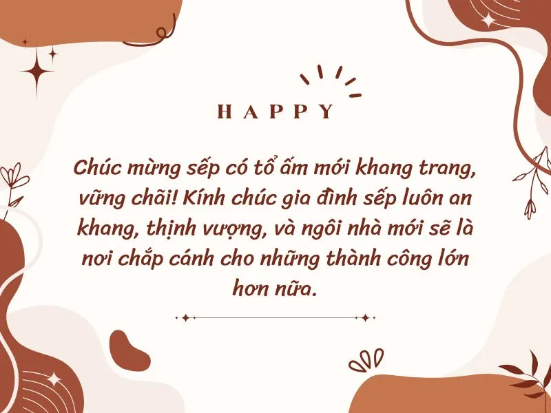 Gửi lời chúc mừng tân gia tới sếp một cách trang trọng giúp thắt chặt mối quan hệ nơi công sở