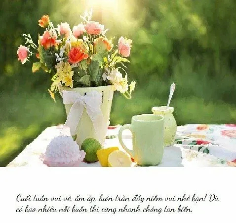 Gửi lời chúc cuối tuần vui vẻ để gắn kết tình cảm bạn bè đồng nghiệp