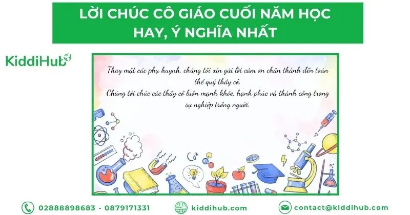 Lời chúc cô giáo cuối năm học hay, ý nghĩa nhất