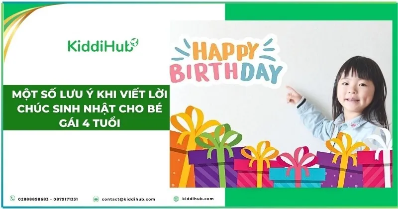 Một số lưu ý khi viết lời chúc sinh nhật cho bé gái 4 tuổi để tạo ấn tượng tốt