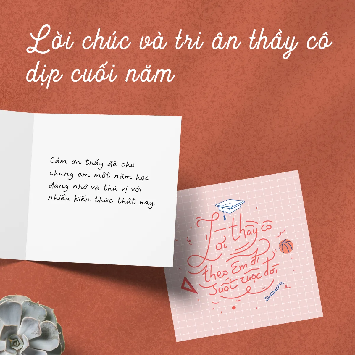 Mẫu thiệp chúc mừng thầy cô với thiết kế tinh tế và trang nhã