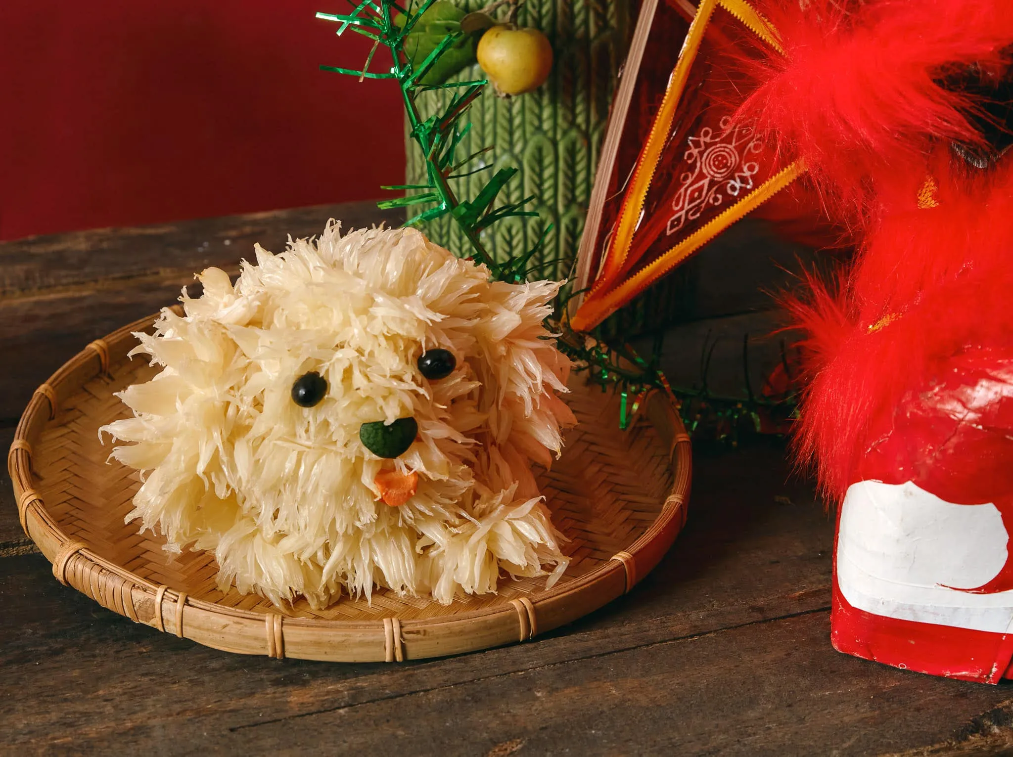 Chó làm bằng bưởi trên mâm cỗ Trung thu