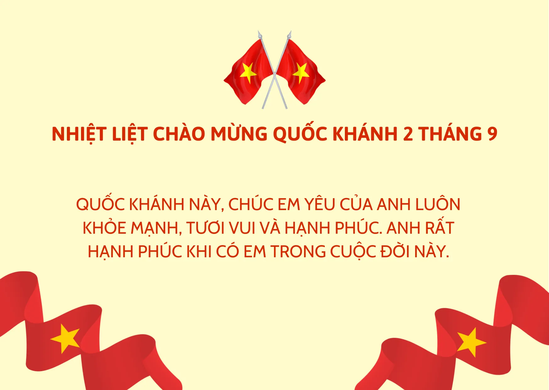 Những lời chúc mừng ngày Quốc khánh 2/9 ý nghĩa dành cho người yêu