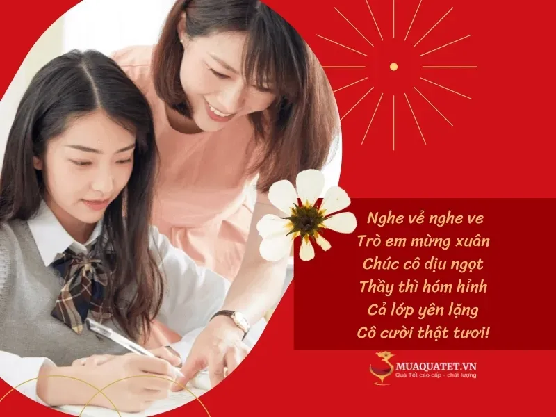 Vè chúc Tết mang lại tiếng cười sảng khoái và niềm vui bất ngờ cho thầy cô ngày đầu năm