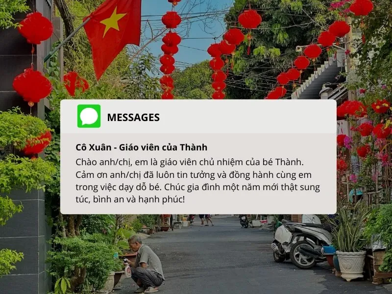 Những tin nhắn chúc Tết phụ huynh hay thể hiện sự quan tâm với gia đình học sinh