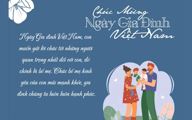 Thiết kế thiệp chúc mừng ngày Gia đình Việt Nam tinh tế