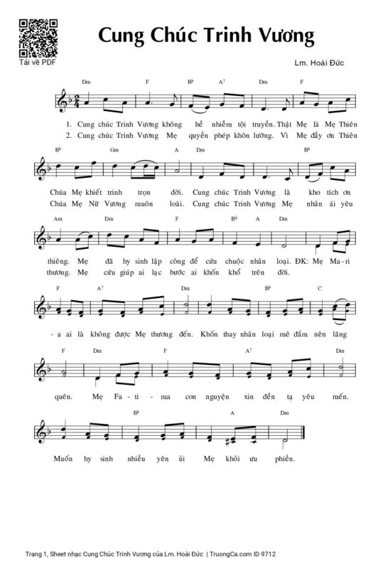 Lời Bài Hát Cung Chúc Trinh Vương Của Nhạc Sĩ Lm. Hoài Đức 5 Lời Bài Hát Cung Chúc Trinh Vương Của Nhạc Sĩ Lm. Hoài Đức