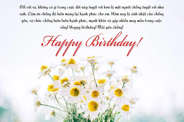 những câu chúc sinh nhật chồng ngắn gọn ý nghĩa