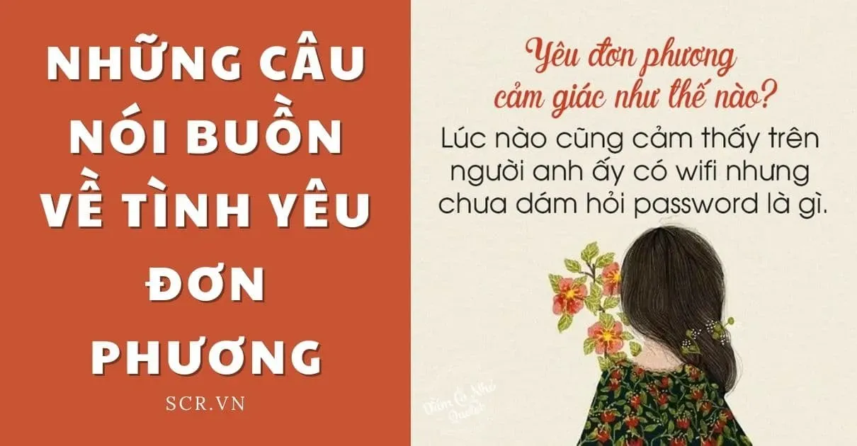 Ảnh chụp màn hình của một bài đăng về câu nói buồn trong tình yêu đơn phương