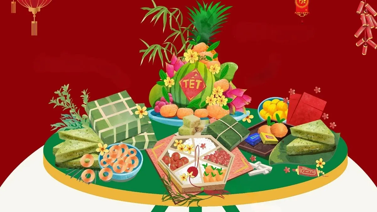 Một buổi họp mặt bạn bè ấm cúng trong không khí Tết Nguyên Đán với những nụ cười rạng rỡ