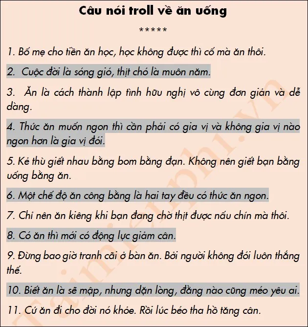 Những câu nói vui nhộn về chuyện ăn uống giúp tạo không khí thoải mái trên mạng xã hội