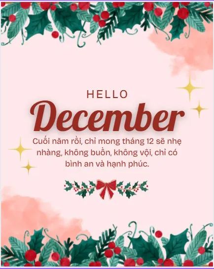 Lời chào tháng 12 dịu dàng với những kỳ vọng về một kết thúc năm viên mãn
