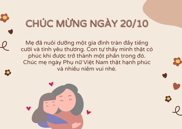 lời chúc 20 10 cho mẹ vợ hay và chân thành nhất
