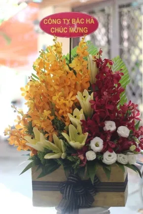 Mẫu hoa chúc mừng thăng chức rực rỡ tượng trưng cho sự thành công và niềm vui