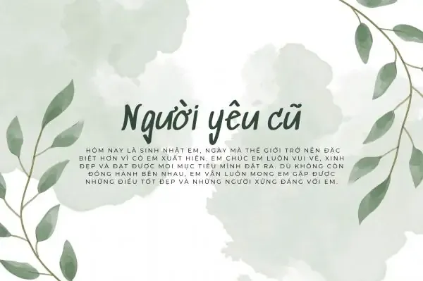 Lời Chúc Mừng Sinh Nhật Người Yêu Cũ