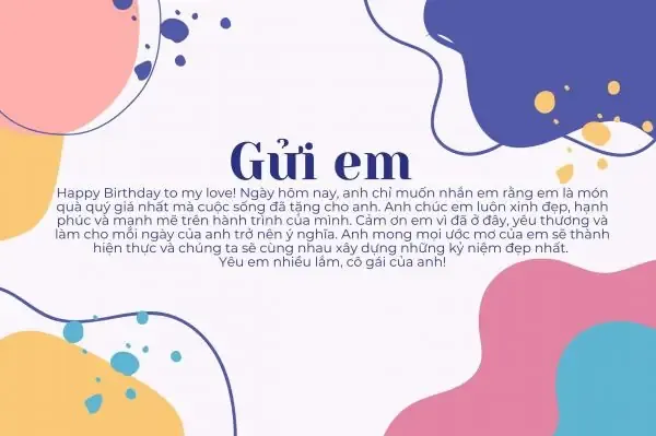 Lời Chúc Mừng Sinh Nhật Người Yêu Nữ