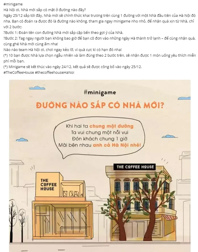 Mẫu nội dung tổ chức trò chơi nhỏ nhằm tăng tương tác cho fanpage