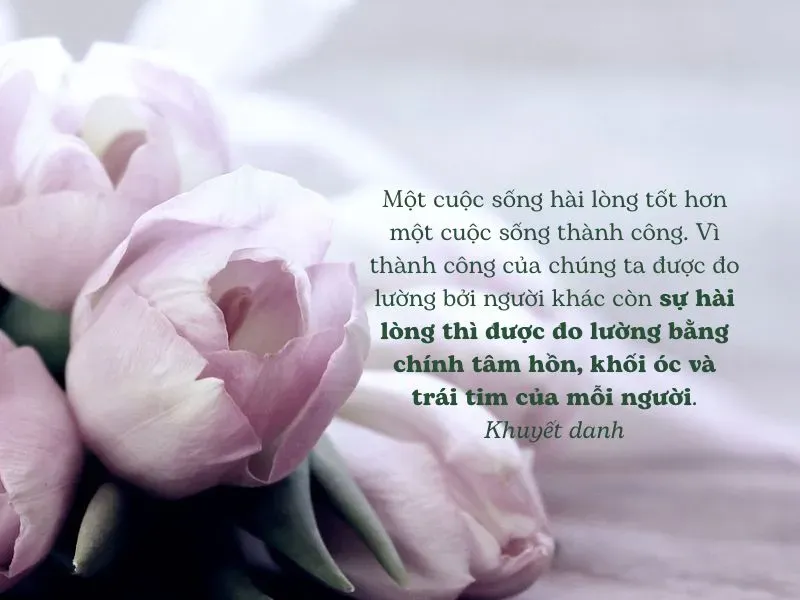 Sự hài lòng là chìa khóa mở cửa trái tim và sự bình yên