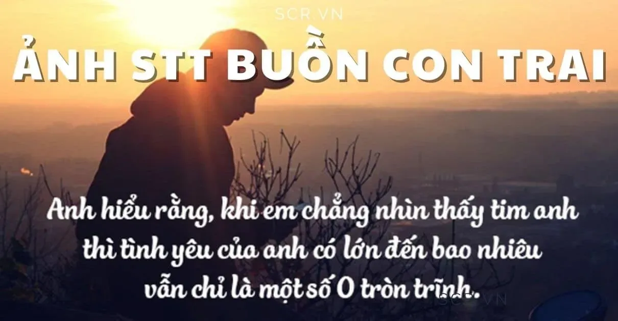 Hình ảnh một chàng trai ngồi cô đơn, một biểu tượng của STT buồn con trai