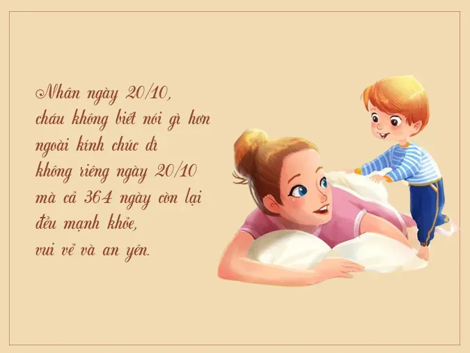 Sự gắn kết tình cảm giữa dì và cháu qua những lời chúc mừng 20/10 ý nghĩa