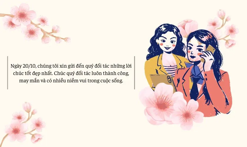 Lời chúc chuyên nghiệp dành cho đối tác nữ nhân ngày 20/10