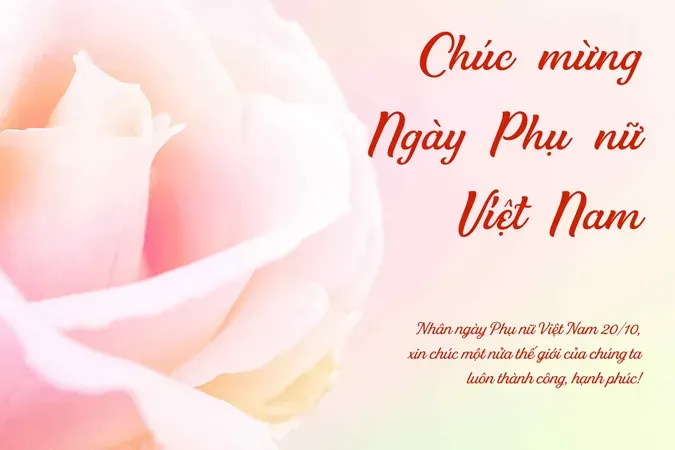 Tấm thiệp chúc mừng 20/10 phong cách hiện đại với họa tiết hoa cỏ nhẹ nhàng và thanh lịch