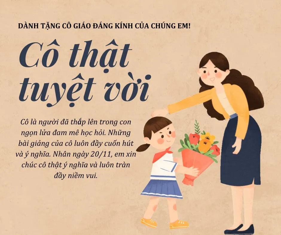 Lời chúc cô giáo 20/11 ý nghĩa và hay nhất để gửi lời chúc đến thầy cô