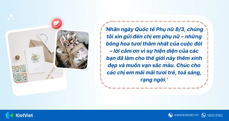 Lý do vì sao các chủ shop nên chủ động gửi lời chúc mừng ngày 8/3 tới khách hàng